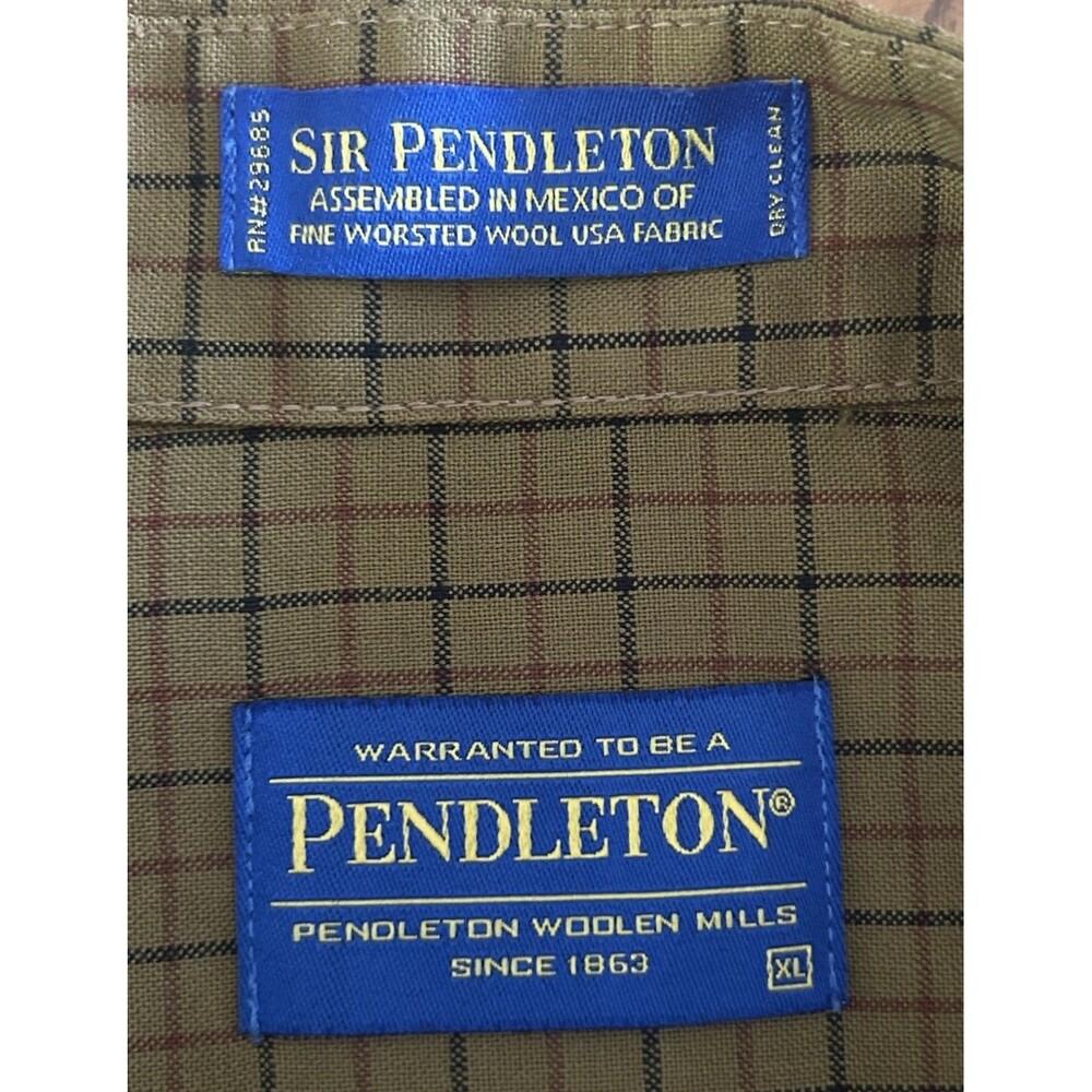 Sir Pendleton Men’s XL Fine Worsted Wool Plaid Shirt